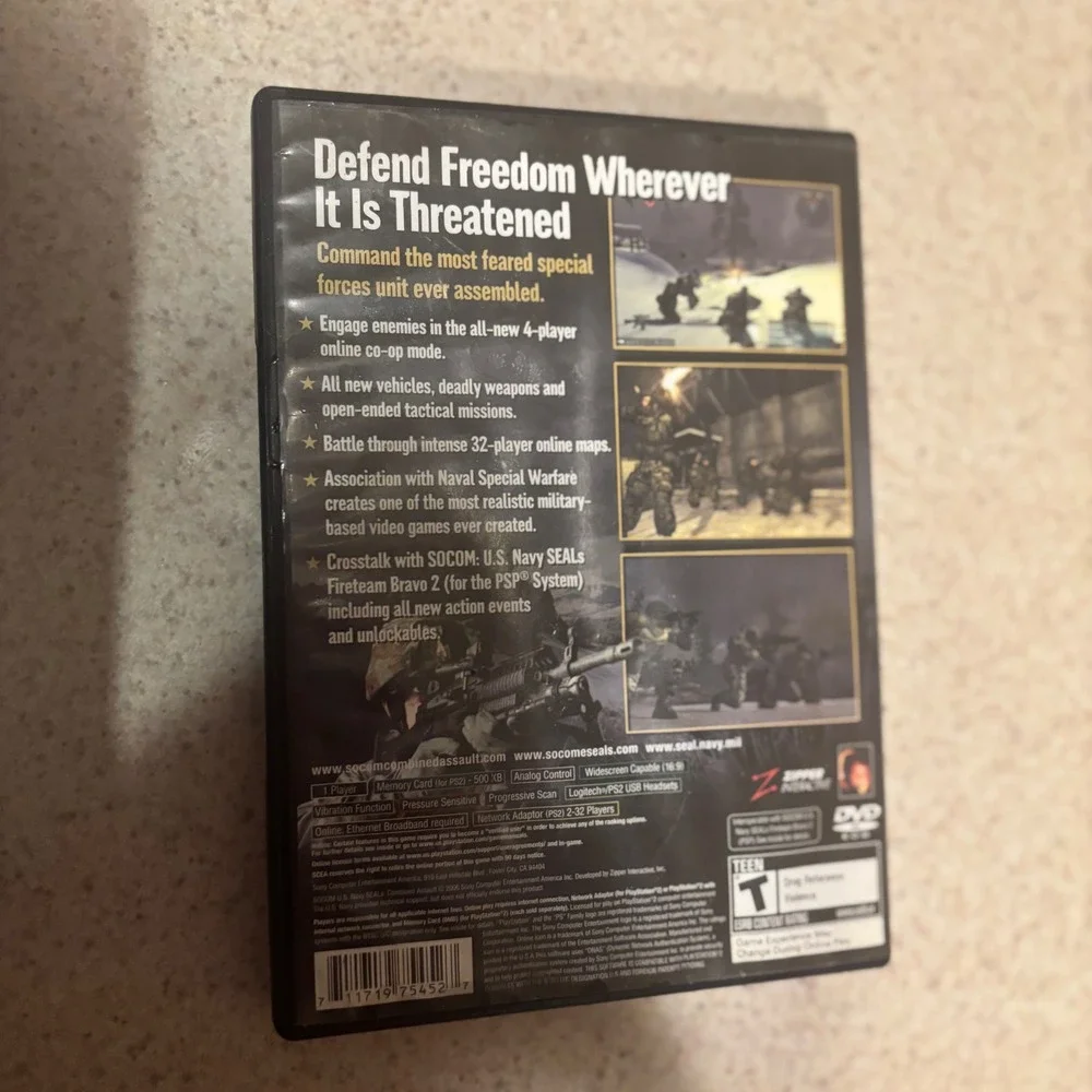 SOCOM US Navy SEALs Combined Assault Sony PlayStation 2‎ PS2 Game SCUS 97545 CIB